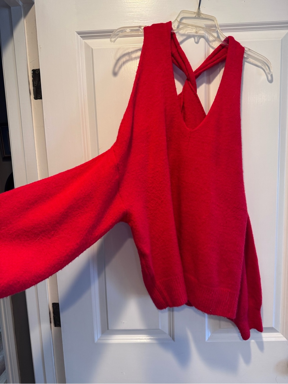 Miracle Bright Red Sleeveless Crisscross Back Sweater Tank